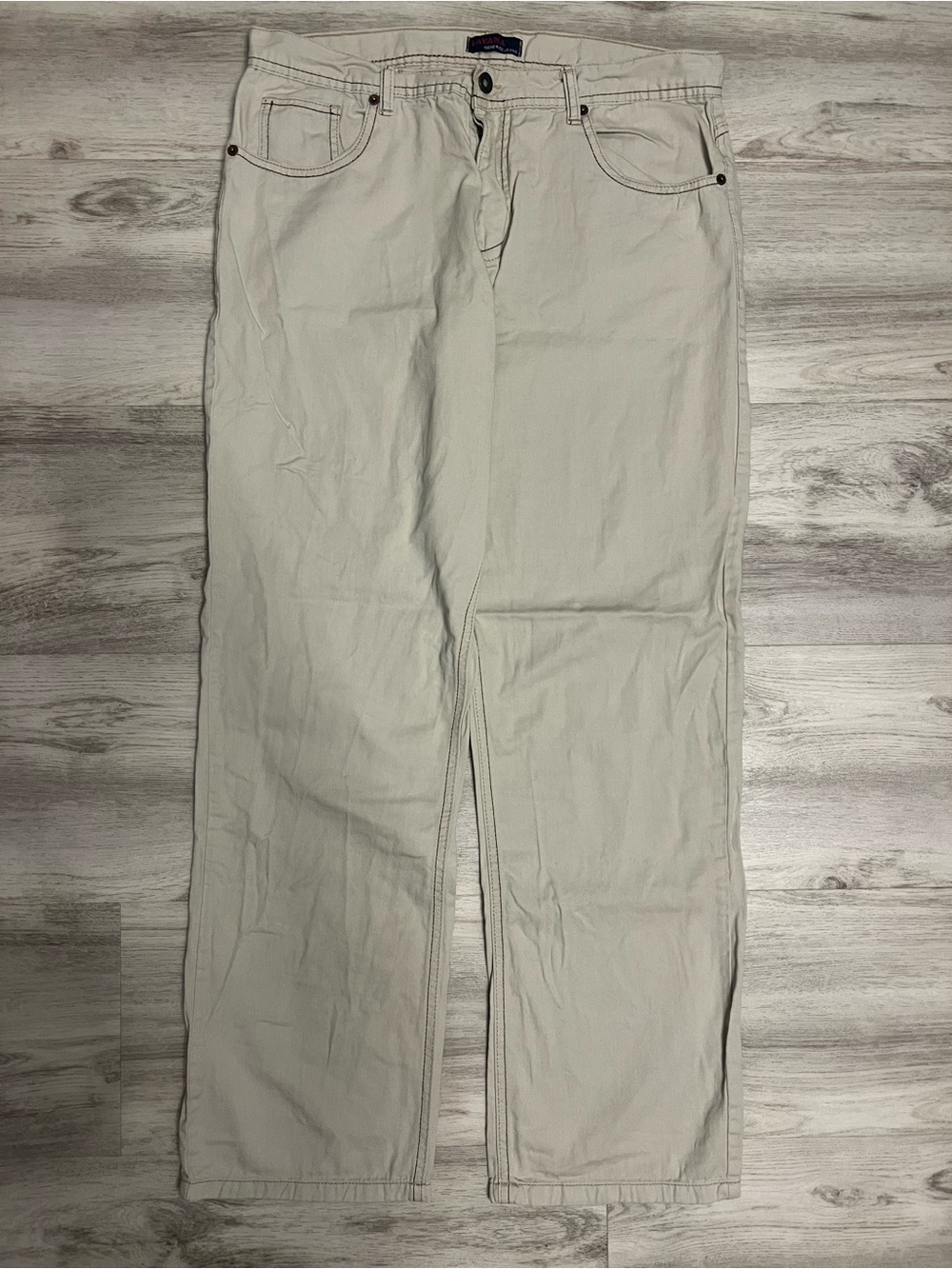 Light Beige Straight Leg Jeans